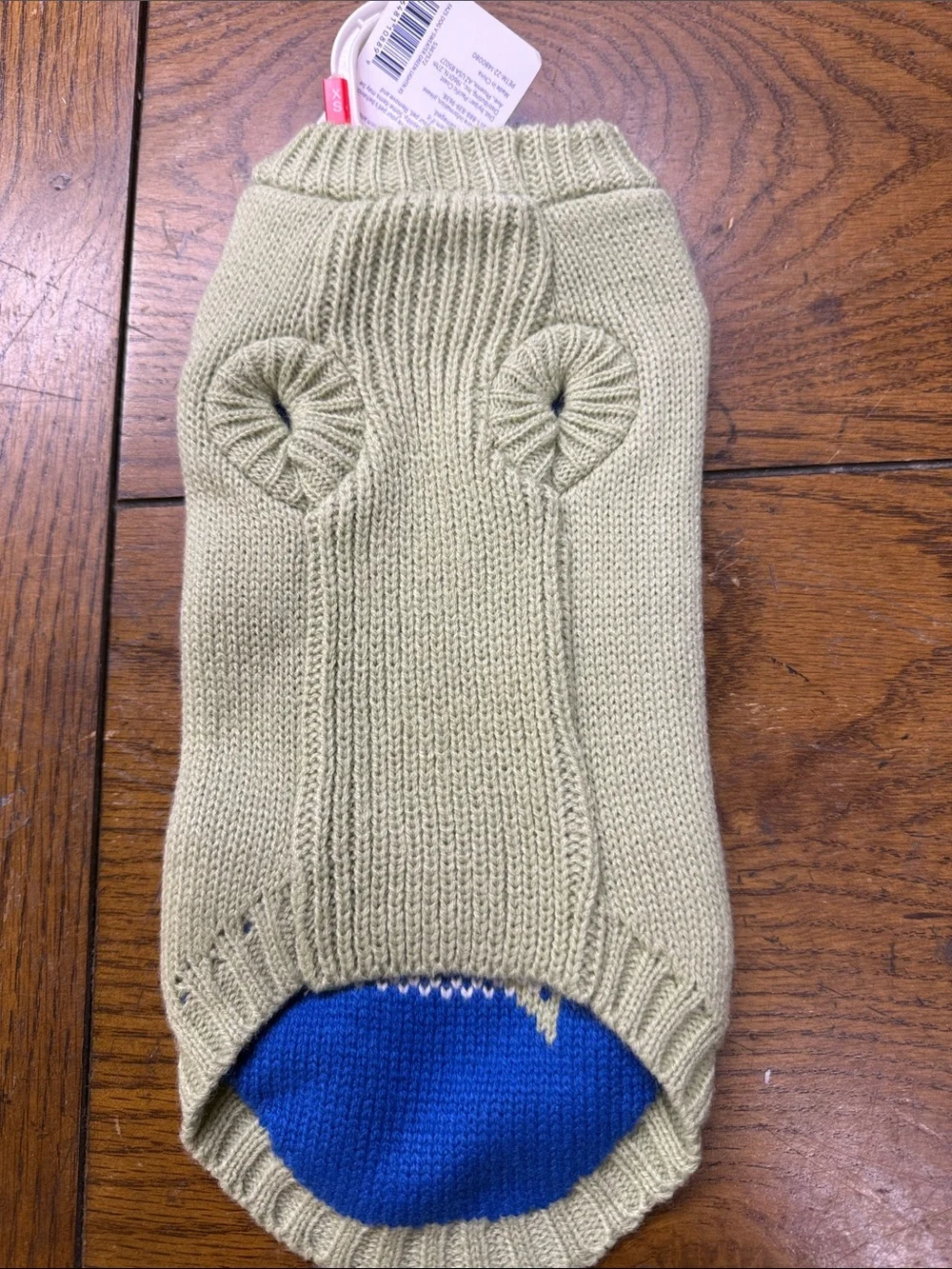 Top Paw Green Dog Sweater with Blue & White Lightning Bolt
